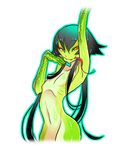  black_hair lizard_girl long_hair long_tongue navel ribs scales tongue yeeeebis yellow_eyes 