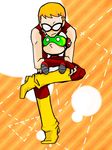  2boys boots cartoon_network dc_comics domino_mask fingerless_gloves gloves goggles hug male male_focus mas_(dc) mask multiple_boys orange_hair pixiv_thumbnail red_hair roy_harper speedy striped striped_background teen_titans yellow_shoes 