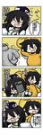  4koma ^_^ black_hair cardcaptor_sakura closed_eyes comic cosplay fang glasses hat highres kero kero_(cosplay) kidou_senkan_nadesico long_hair misumaru_yurika misumaru_yurika_(cosplay) multiple_girls oono_mayu open_mouth petrification pixiv_azriel red_eyes smile tears translation_request yanagi_(nurikoboshi) |_| 