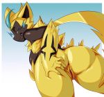  2019 anthro anus breasts butt female hand_on_butt looking_at_viewer looking_back mcfli nintendo nude pok&eacute;mon pok&eacute;mon_(species) presenting presenting_pussy pussy rear_view solo spread_butt spreading video_games zeraora 