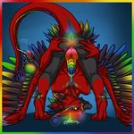  anus aura black-rose-exterio butt claws colored_cum cum demoni demonic dragon erection exterio feathers firefly8083 green_cum hole invalid_tag knot male nude penis presenting presenting_hindquarters rainbow rainbow_markings rainbow_penis red_dragon rift solo wings 