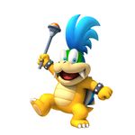  1boy blue_hair bracelet brush claws fang fangs highres jewelry koopa larry_koopa mario_(series) nintendo official_art sharp_teeth shell spiked_bracelet spikes super_mario_bros. wand 