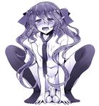  bad_id bad_pixiv_id blush breasts cum hetero himekaidou_hatate long_hair medium_breasts monochrome navel nude open_mouth penis pointy_ears pussy_juice saliva sex sitting spread_legs straddling suzume_miku tears thighhighs touhou twintails vaginal 