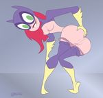  barbara_gordon batgirl butt dc female gigantor gigantor_(artist) green_eyes hair nipples not_furry pussy pussy_juice red_hair spread_butt spreading super_best_friends_forever 