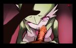  1girl akibi breasts facejob furry gardevoir green_hair hand_on_head penis penis_on_face pokemon rape red_eyes t_(akibi) tears uncensored video_camera 