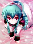  all_fours aqua_hair galaxy_angel lowres morimori_(pixiv) red_eyes solo vanilla_h 