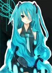  aqua_eyes aqua_hair eyepatch hatsune_miku long_hair solo sorakusa_roya very_long_hair vocaloid 