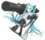  aqua_hair bazooka brand_name_imitation hatsune_miku kazuoki long_hair solo thighhighs twintails very_long_hair vocaloid weapon zettai_ryouiki 