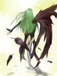  angel_wings black_wings boots c.c. code_geass feathers highres nyaho_(pixiv122699) solo thigh_boots thighhighs wings 