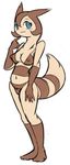  anthro bikini blush breasts clothing female furret keijimatsu nintendo pok&#233;mon pok&#233;morph pokemon swimsuit tight_clothing video_games 