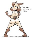  anthro back breasts butt female furret keijimatsu looking_at_viewer looking_back nintendo open_mouth plain_background pok&#233;mon pok&#233;morph pokemon pussy solo standing video_games white_background 