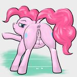  2012 anus blue_eyes blush breasts cutie_mark equine female feral friendship_is_magic fur hair horse lactating looking_at_viewer looking_back mammal my_little_pony navel nipples pamas pink_fur pink_hair pinkie_pie pinkie_pie_(mlp) pony presenting pussy solo sweat sweatdrop teats 