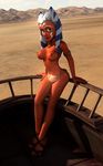  blue_eyes breasts clone_wars clothed clothing collar female kpeter32 skimpy solo standing star_wars togruta 