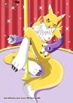  breasts butt canine chest_tuft clitoris digimon female fox fur mammal nipples pole pussy renamon solo tuft wolfsrain88 