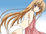  bikini blonde_hair blush embarrassed highres kannazuki_no_miko kurusugawa_himeko long_hair negativezero non-web_source solo swimsuit vector_trace very_long_hair wallpaper 