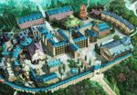  atelier_(series) building dome forest from_above mana_khemia mana_khemia_(series) nature no_humans scenery school tower 