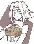  bare_shoulders brown code_geass headband kallen_stadtfeld kikumaru_bunta monochrome sketch sleeveless sleeveless_turtleneck solo turtleneck upper_body 