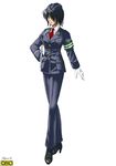  artist_request black_eyes black_hair copyright_request gloves hat police police_uniform policewoman short_hair solo type51 uniform 