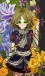  belt blonde_hair chiri_(o9o9) cowboy_shot flower flower_request green_eyes long_sleeves looking_at_viewer mizuhashi_parsee pointy_ears short_hair solo standing touhou 