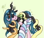  2012 bound changeling cynicalmoose equine fangs female feral forced forked_tongue friendship_is_magic green_eyes green_hair hair horn looking_at_viewer mammal my_little_pony penetration queen_chrysalis queen_chrysalis_(mlp) rape solo tentacles text tongue 
