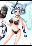  animal_ears bad_id bad_pixiv_id bikini blue_hair breasts cat_ears cleavage copyright_request diving_mask dolphin large_breasts short_hair snorkel solo swimsuit t-track 