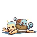  :} bald blush_stickers gen_1_pokemon hitec lying male_focus moemon on_stomach open_mouth personification pokemon pokemon_(creature) purple_eyes shell smile sparkle squirtle tail turtle turtle_shell 