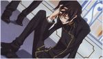  absurdres artist_request ashford_academy_uniform bangs code_geass highres lelouch_lamperouge male_focus scan school_uniform solo 