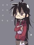  black_hair frown glasses hashimoto_shin izumi_konata kurokona lucky_star pixiv_thumbnail resized skirt 