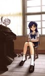  bad_id bad_pixiv_id idolmaster idolmaster_(classic) idolmaster_1 kisaragi_chihaya long_hair sanhon school_uniform sitting solo 