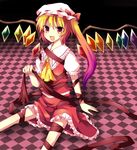  flandre_scarlet gradient_hair mikage_natsu multicolored_hair red_eyes ribbon solo touhou wings 