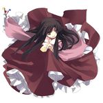  bad_id bad_pixiv_id black_hair brown_eyes hanepochi houraisan_kaguya long_hair solo touhou 