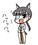  animal_ears bad_id bad_pixiv_id chibi extra_ears eyepatch laughing lowres nekoyama print_eyepatch sakamoto_mio solo strike_witches white_eyepatch world_witches_series 