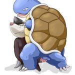  blastoise claws cum excadrill male mole nintendo open_mouth penis plain_background pok&#233;mon pokemon reptile scalie sex shell turtle video_games white_background 