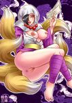  anus ass breasts feet fox_tail large_breasts mole multiple_tails ninetales okami ookami_(game) priestess pussy rao red_eyes tail 