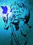  bad_id bad_pixiv_id blue bug butterfly hat high_contrast insect japanese_clothes kimono michii_yuuki monochrome saigyouji_yuyuko short_hair solo touhou 