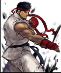  black_eyes black_hair dougi gloves headband male_focus ryuu_(street_fighter) solo street_fighter tetsu_(kimuchi) 