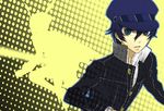  androgynous bad_id bad_pixiv_id blue_eyes blue_hair cabbie_hat hat persona persona_4 reverse_trap shirogane_naoto short_hair solo 