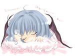  bad_id bad_pixiv_id blue_hair blush niji_(nijioki) remilia_scarlet sleeping solo sweat touhou wings 