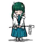  bow kochiya_sanae long_hair sketch solo sweatdrop touhou tsuyadashi_shuuji 