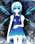  bad_id bad_pixiv_id blue_hair cirno hase_neet ribbon short_hair solo touhou wings 