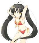  armpits bikini black_hair flat_chest front-tie_top long_hair shakugan_no_shana shana side-tie_bikini solo swimsuit tachitsu_teto twintails very_long_hair yellow_eyes 