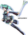  bad_id bad_pixiv_id blue_hair char's_counterattack cosplay gundam hatsune_miku hatsune_miku_(cosplay) izumi_rion necktie parody quess_paraya skirt solo spring_onion thighhighs twintails uneven_twintails vocaloid 