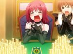  closed_eyes game_cg gloves gold kannatsuki_noboru maou_to_odore! money multiple_girls open_mouth poker poker_table red_hair wicca_amurita 