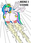  big_breasts breasts equine female flying friendship_is_magic hair horn huge_breasts hyper hyper_breasts lactating looking_at_viewer mammal multi-colored_hair my_little_pony princess_celestia princess_celestia_(mlp) rainbow_hair solo vinny_van_yiffy what winged_unicorn wings 