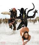  alien crossover elizabeth_swann fakes gd_(faker) jack_sparrow pirates_of_the_caribbean xenomorph 