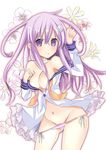  bad_id bad_pixiv_id breasts buttons choujigen_game_neptune_mk2 cleavage collarbone floral_background groin hair_ornament long_hair long_sleeves medium_breasts midriff mikan_no_shiru navel nepgear neptune_(series) no_bra open_clothes open_shirt panties panty_pull purple_eyes purple_hair purple_panties shirt side-tie_panties sidelocks smile stomach underwear white_shirt 