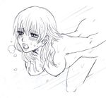  breasts kingdom_hearts kingdom_hearts_ii large_breasts long_hair lowres monochrome nude olette open_mouth sex sigh 