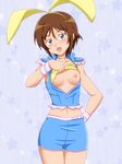  b-daman blush breasts brown_hair cross_fight_b-daman nipples ruri_tenpouin short_hair takappe tenpouin_ruri 