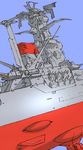  battleship gomamiso_(gomamiso_sp) lowres military military_vehicle no_humans oldschool ship space_craft uchuu_senkan_yamato warship watercraft yamato_(uchuu_senkan_yamato) 