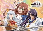  3girls chouun_shiryuu ikkitousen kan'u_unchou kanu_unchou multiple_girls ryuubi_gentoku 